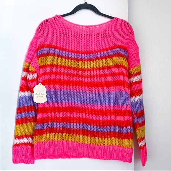 Altar’d State Pink Striped Sweater - Picture 6 of 7